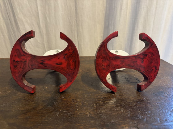 Image 1 of Catalina Bakelit Wandhaken – Space Age – pourriture marmoriert – DDR Design – selten – 60er/70er