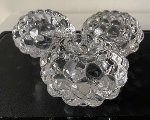 Orrefors Anne Nilsson 3 hermosos e icónicos candelabros de frambuesa