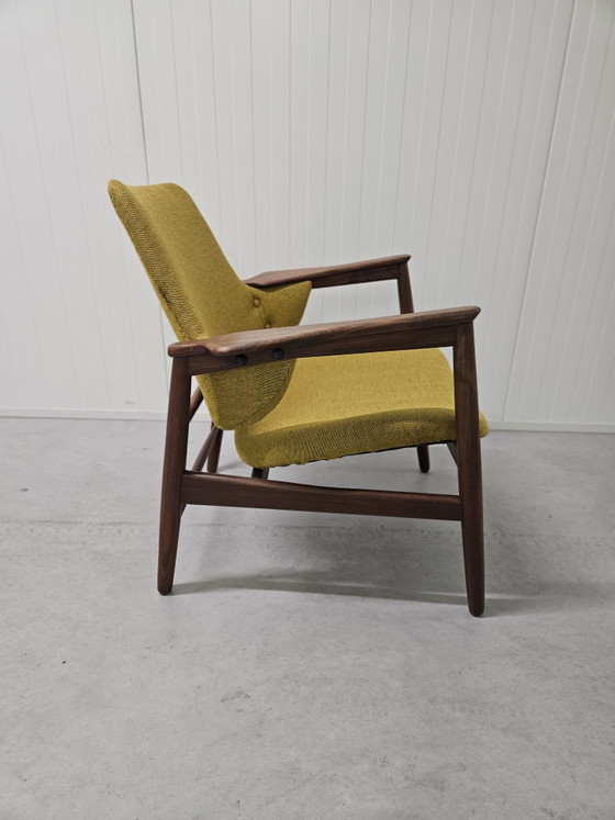 Stunning Armchair by renowned Danish designer Ib Kofod-Larsen, Pastoe, Textile, Wood, Brown (photo 2 of 10)