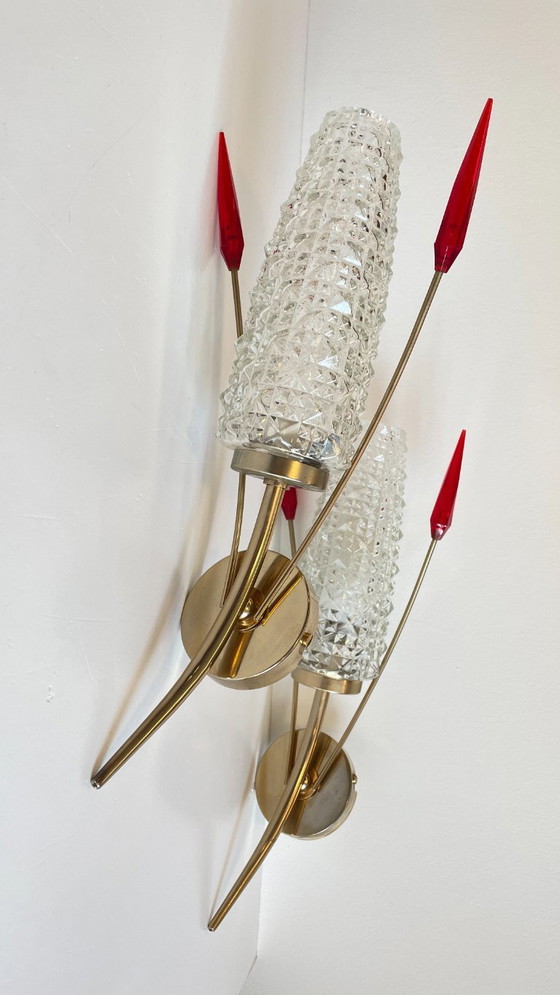 Image 1 of Paar retro 60's wandlampen Frankrijk