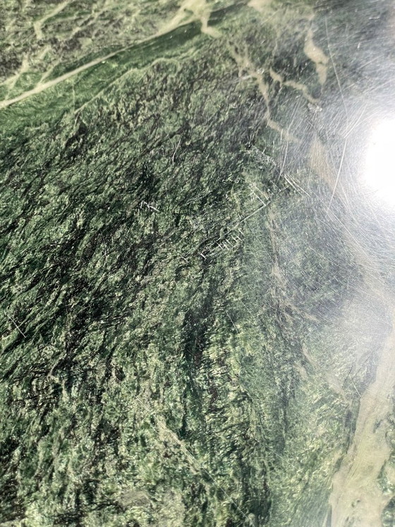 Image 1 of Table vintage en marbre vert de mer et palissandre années 1970