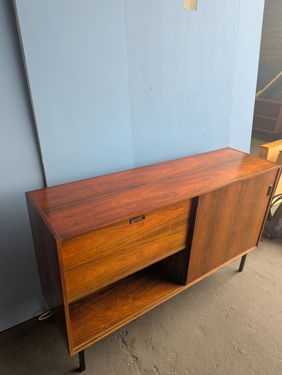 Mid Century Dressoir/ Wandkast Met Bargedeelte 1960s – Metal, Wood (photo 12 of 14)