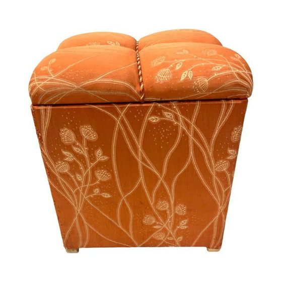 Image 1 of Pouf imbottito con contenitore in stile Art Déco, Germania, anni '40.