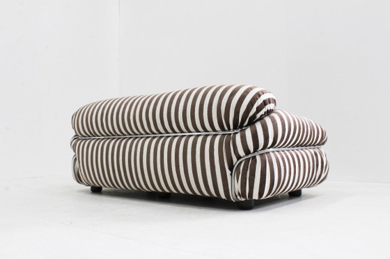 Divano Sesann di Gianfranco Frattini per Cassina anni '70, Divani 3 posti, Tessile, Metallo, Marrone, Vintage (foto 6 di 11)