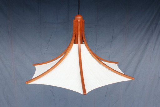 wie neu! DOMUS Danish Mid Century Teak Pendelleuchte, höhenverstellbar, Lampe, Vintage Deckenleuchte