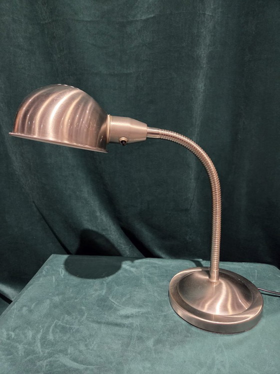 Image 1 of IKEA Metalen Bureaulamp – Mat Zilver – Verstelbare Arm – Tijdloos Design