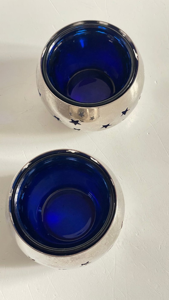 Image 1 of PHOTOPHORES Métal Argenté et Etoiles