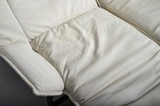 Image 1 of Vintage Cassina Veranda Reclining Sofa in Cream Leather, 1980s