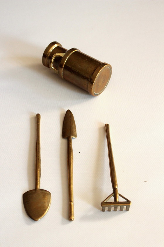 Image 1 of Mini Brass Garden Set For Bonsai And Cacti - Vintage