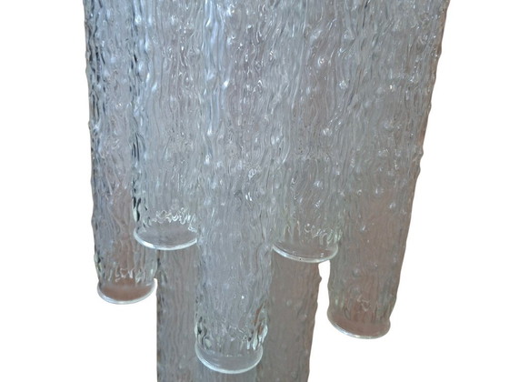 Image 1 of Vintage Murano Glass "Ice Effect" Chandelier – 1970s – Mid-Century Design