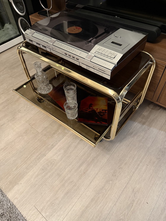 Image 1 of Barwagen vintage oro e vetro rauch | Reggenza di Hollywood degli anni '70