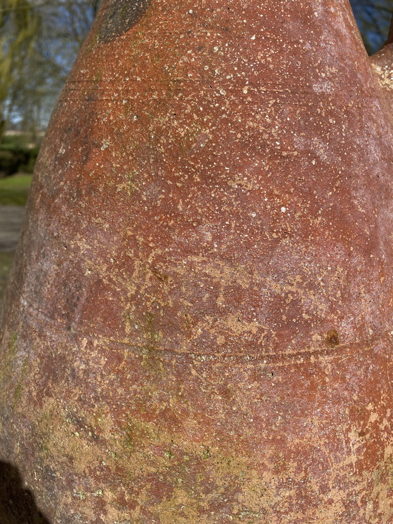 Image 1 of Vintage Berber barrel with authentic iron stand, 74 cm