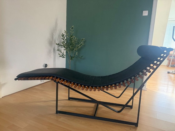 Bijzondere originele vintage Spine Back chaise longue, ontworpen door Peter Strassl in Duitsland in 1978. (photo 6 of 6)