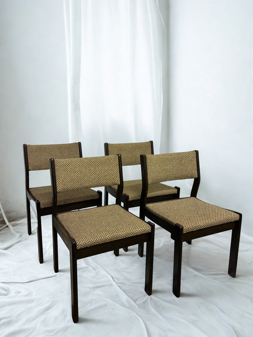 4x mid century modern eetkamerstoelen