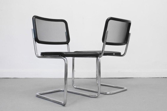 1/20 Marcel Breuer Thonet S32 N Cantilever Chair Mesh Chrome – Chairs and lounge chairs, Plastic, Wood (photo 3 of 12)