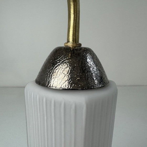 Image 1 of ANCIENNE APPLIQUE LAITON ET OPALINE VINTAGE