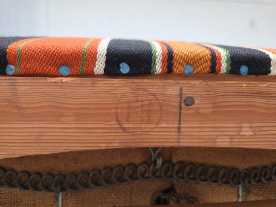 Image 1 of Anni '60, poltrona danese con schienale alto di Fritz Hansen, lana per mobili, legno di faggio.