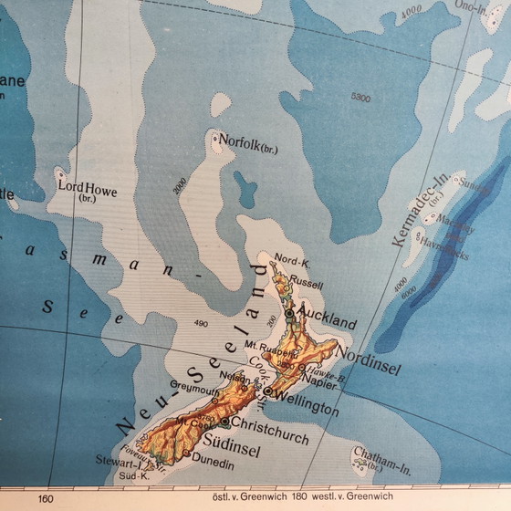 XXL Vintage School Map / Topography of Australia / 1950 – Wall decoration, Textile (photo 6 of 11)