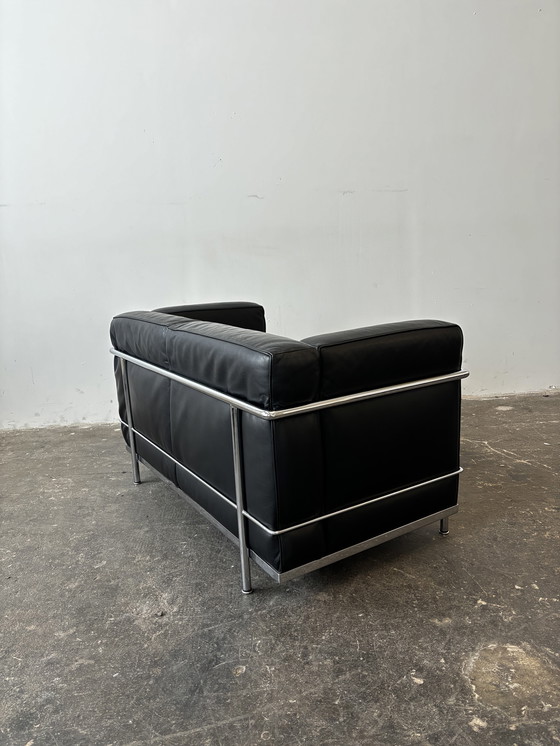 Image 1 of Cassina LC 2 Le Corbusier designer sofa black