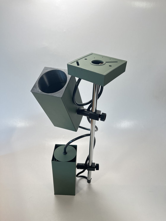 Image 1 of Philips NPS 69 plafondlamp 1970 nog in doos donker groen