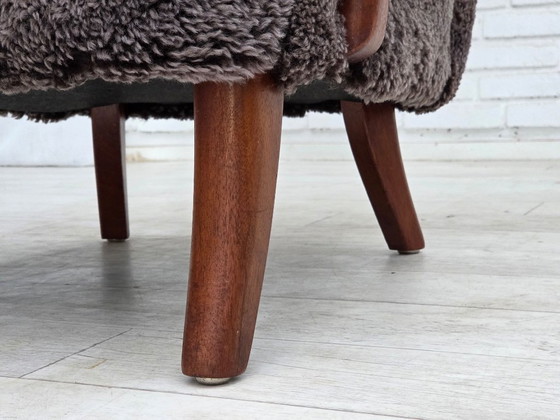 1960s, Danish armchair, reupholstered, genuine sheepskin. – Other (photo 2 of 22)