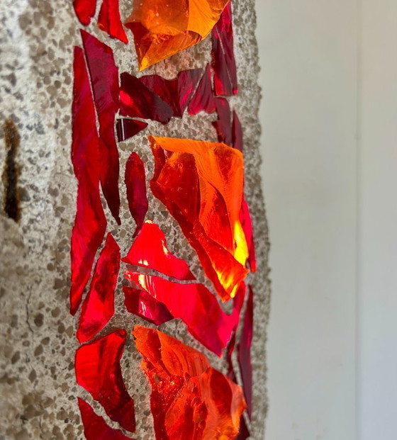 Image 1 of Applique da parete XL "in vetro colorato", vetro e cemento, Svezia, 1950