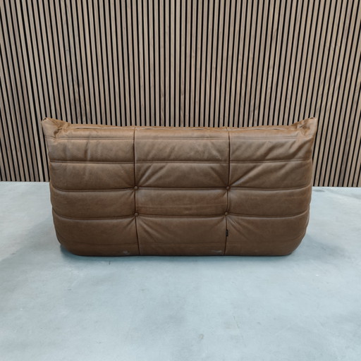 Ligne Roset Togo - Divano due posti in pelle naturale moka
