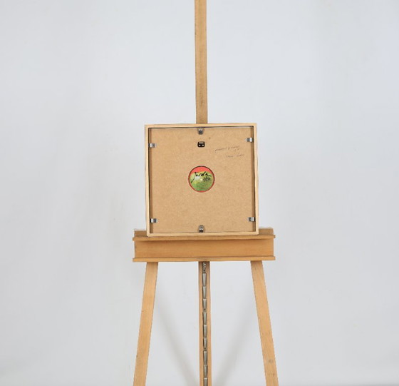 Image 1 of Oliver Jordan (1958) - Portret van George Harrison - 2005 - Olieverf op een LP - 43 x 43 cm