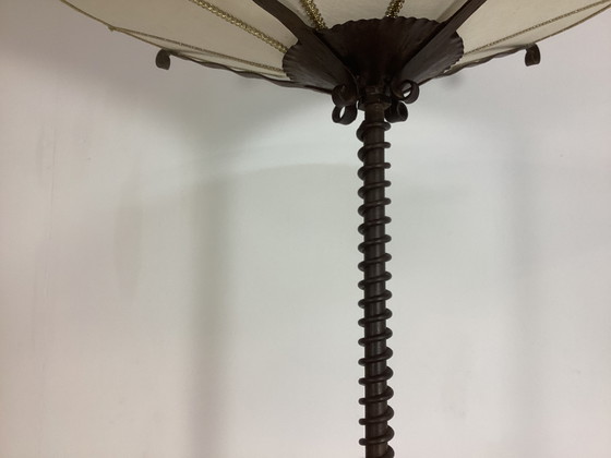 Image 1 of Art deco rare lamp patina wrought iron 1920s