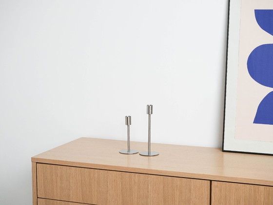 Image 1 of Set aus Metallkerzenständern, dänisches Design, 1970er Jahre, hergestellt in Dänemark