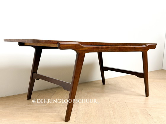 Image 1 of Tavolino da caffè vintage di metà secolo con piano in formica reversibile, impiallacciatura in teak