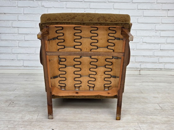 Fauteuil vintage danois des années 1960, en laine et bois de hêtre. – Textile, Wood (photo 13 of 14)