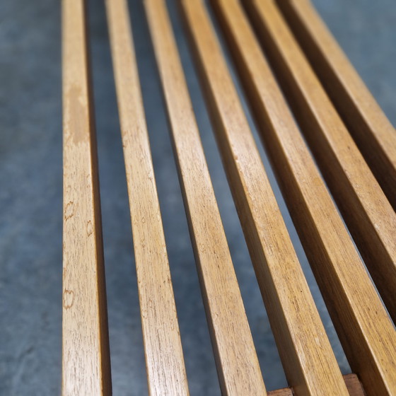 Image 1 of Banc à lattes en teck design des années 70