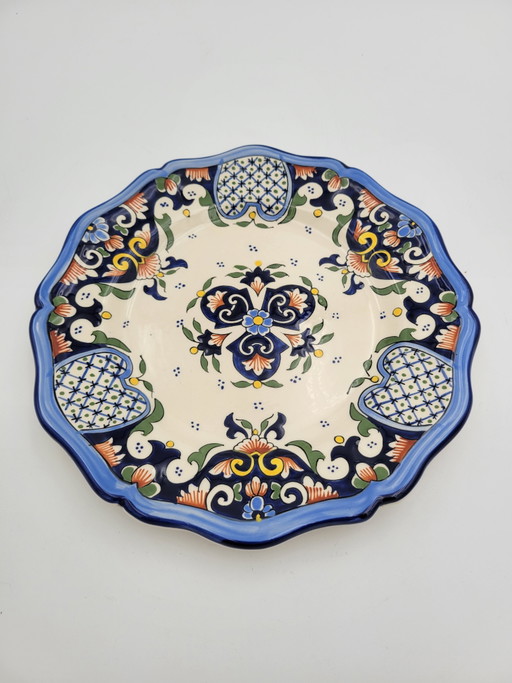 Plato antiguo de porcelana de Rouen