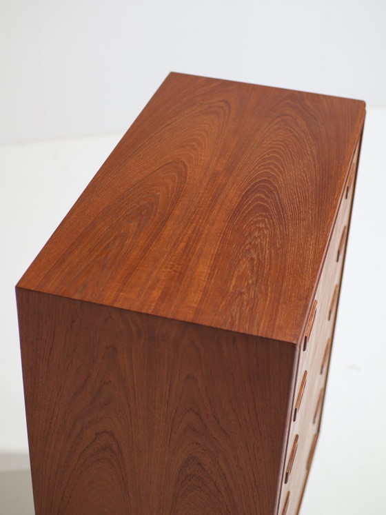Chest of drawers teak vintage Danish 60s mid-century, Wood, Brown, 1960 (photo 10 of 11)