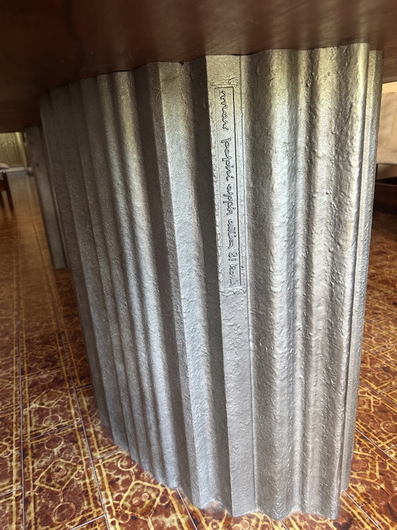 Monumental Brutalist Dining Table in Rosa Porrino Granite & Cast Aluminum by Max Papiri – Marble (photo 4 of 10)