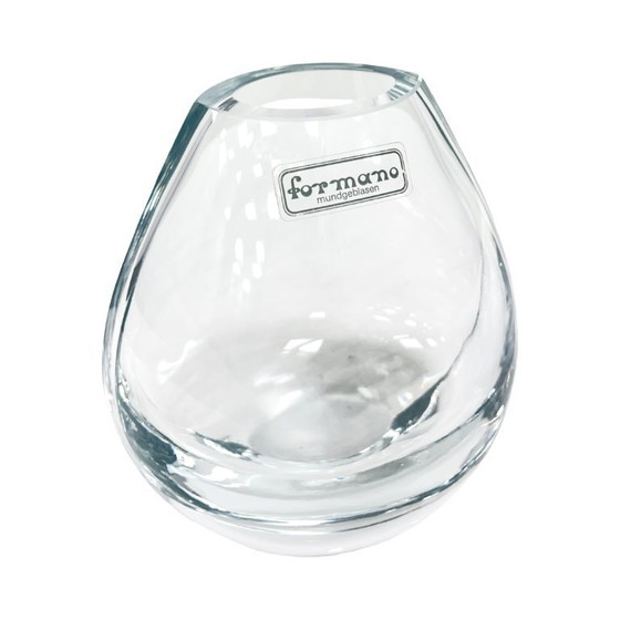 Image 1 of Hand-formed glass vase, minimalist design, Formano Germany, 1980s.