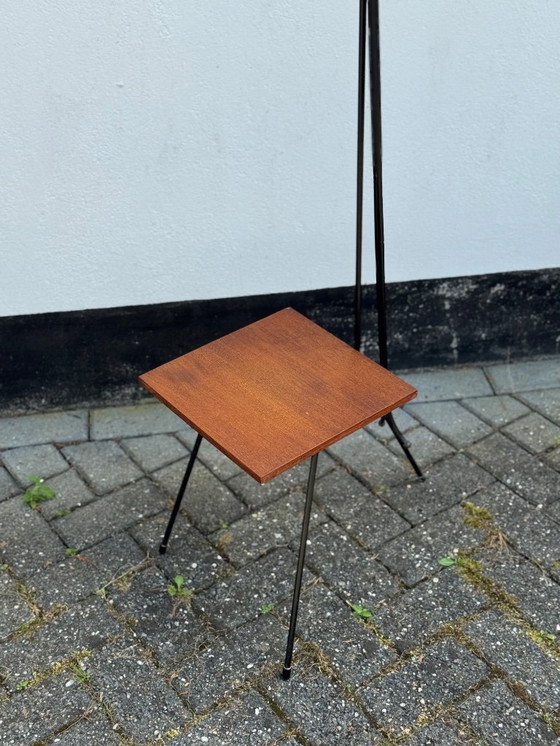 Image 1 of Vintage Metal and Teak Plant Stand