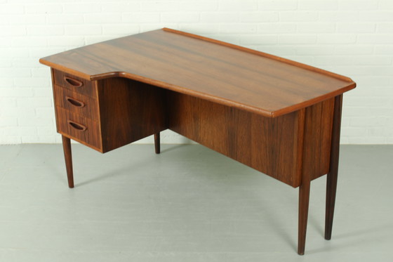 Image 1 of Mid Century Rosenholz Bumerang-Schreibtisch, 1960er Jahre