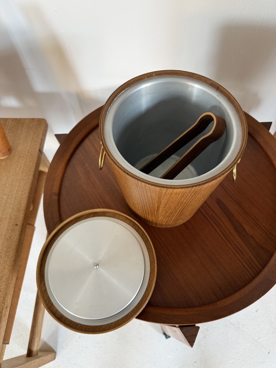 Image 1 of Vintage Deense Teakhouten Ijsemmer ‘60