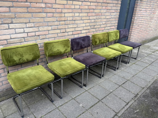 ⭐️🪑6 Cordstühle mit verchromtem Rohrgestell ⭐️