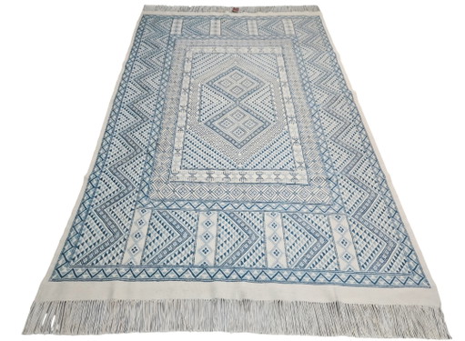 Tappeto Kelim orientale annodato a mano, Soumak, Tunisia, 154x238 cm.