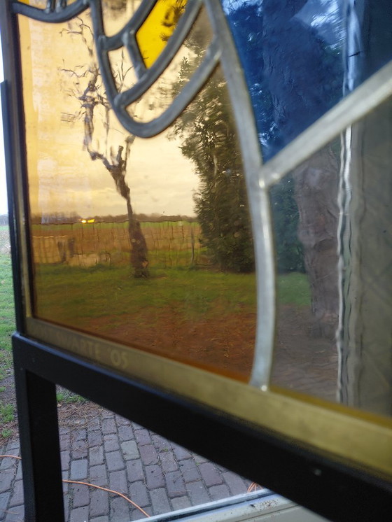 Image 1 of UNIQUE! Stained glass window by Joost Swarte