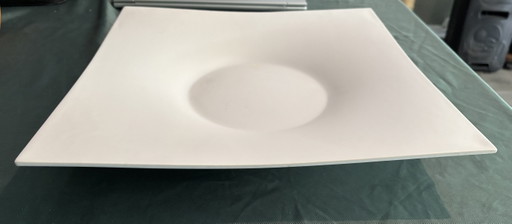 Witte Schaal Square & Circle, Design Florian Aberle – decoratieve objecten, Ceramic