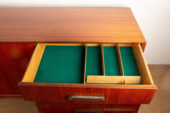 Image 1 of Modernist sideboard, 180 cm, French style in rosewood by Tricoire and Vecchione, TV unit 1960.