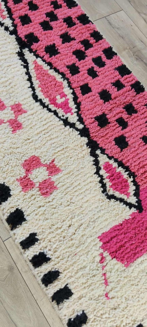 Image 1 of Berber Teppich 195 x 100 Boho Schurwolle Teppich Läufer Treppe