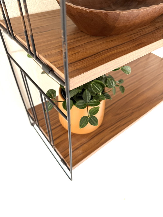 Image 1 of Vintage XL Teakhouten wandrek, WHB Germany ‘60