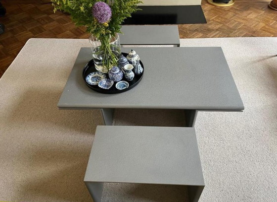 Image 1 of Retro design salontable with two small tables
