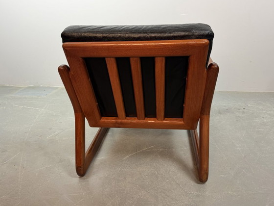 Image 1 of Set of 2 Mid-Century Design Komfort Solid Teak Wooden Lounge Chairs Attributed to Sven Ellekaer for Komfort, Denmark 1970s. 