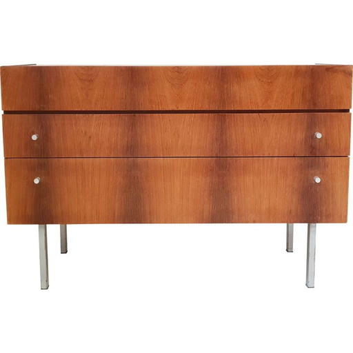 Commode vintage en bois et métal par André Monpoix, 1960